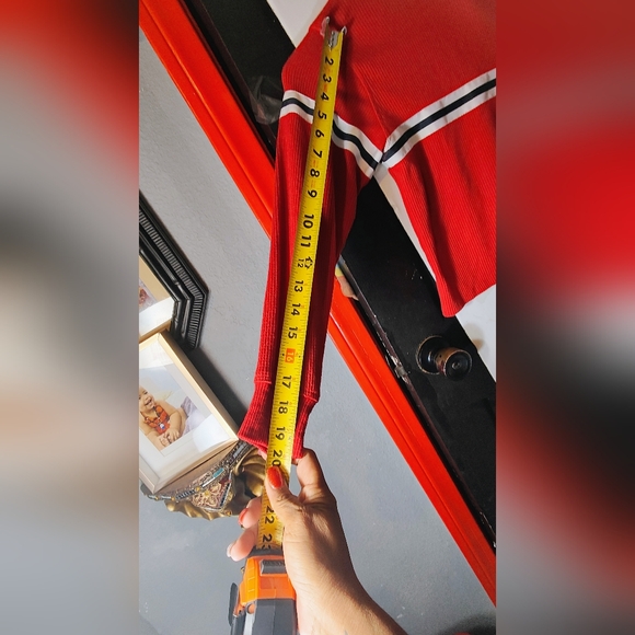 Hollister Red and Black Striped boyfriend Crop Top. Please See Pictures For Deta - Picture 8 of 14